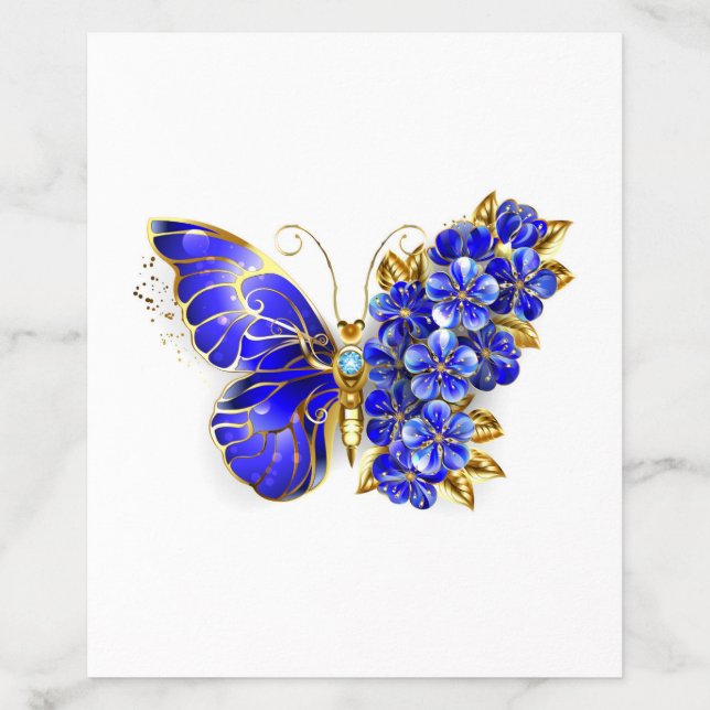 Flower Sapphire Butterfly Envelope Liner (Design)