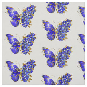 Flower Sapphire Butterfly Fabric