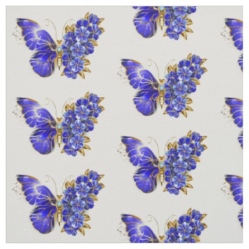 Flower Sapphire Butterfly Fabric