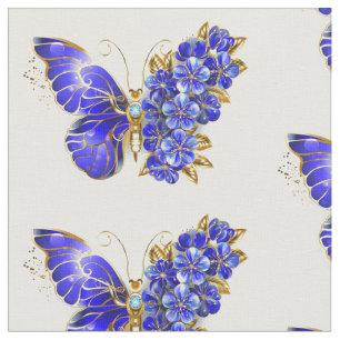 Flower Sapphire Butterfly Fabric