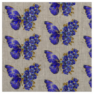 Flower Sapphire Butterfly Fabric