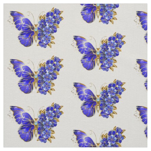 Flower Sapphire Butterfly Fabric