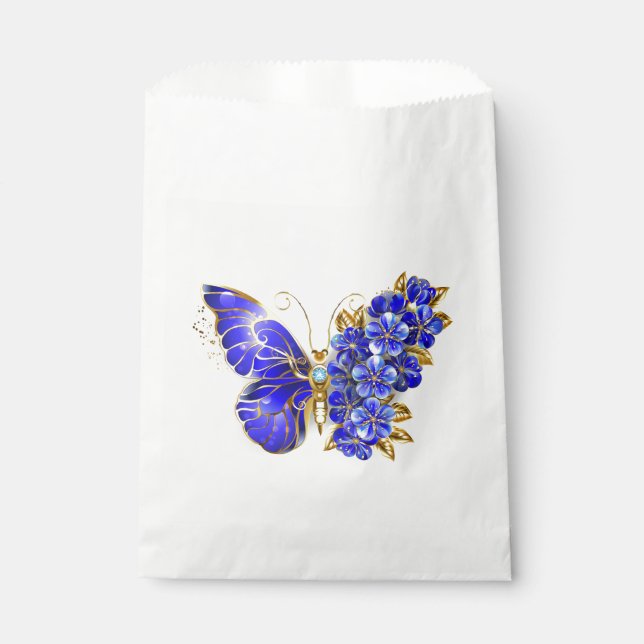 Flower Sapphire Butterfly Favor Bag (Front)
