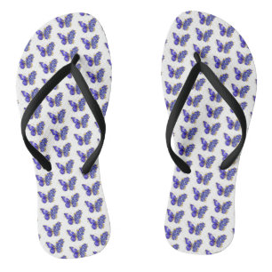 Flower Sapphire Butterfly Flip Flops