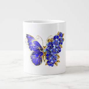 Flower Sapphire Butterfly Giant Coffee Mug