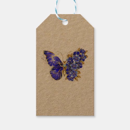 Flower Sapphire Butterfly Gift Tags