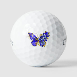 Flower Sapphire Butterfly Golf Balls
