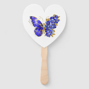 Flower Sapphire Butterfly Hand Fan