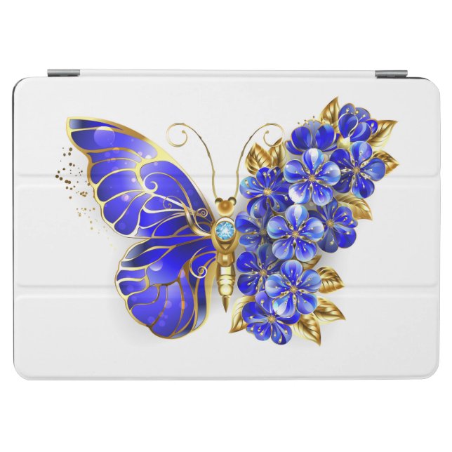 Flower Sapphire Butterfly iPad Air Cover (Horizontal)