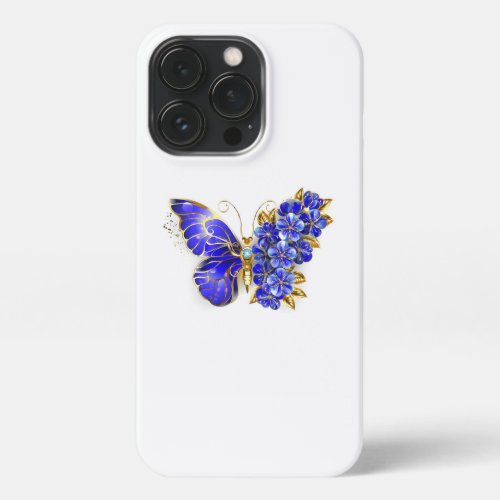 Flower Sapphire Butterfly iPhone 13 Pro Case