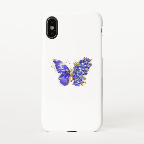 Flower Sapphire Butterfly iPhone X Case