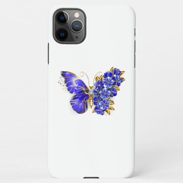 Flower Sapphire Butterfly iPhone Case (Back)