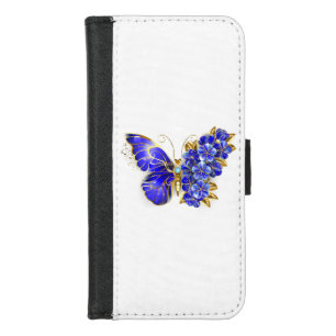 Flower Sapphire Butterfly iPhone 8/7 Wallet Case