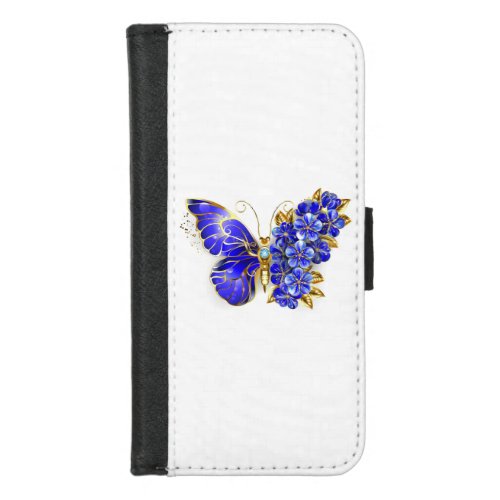 Flower Sapphire Butterfly iPhone 87 Wallet Case