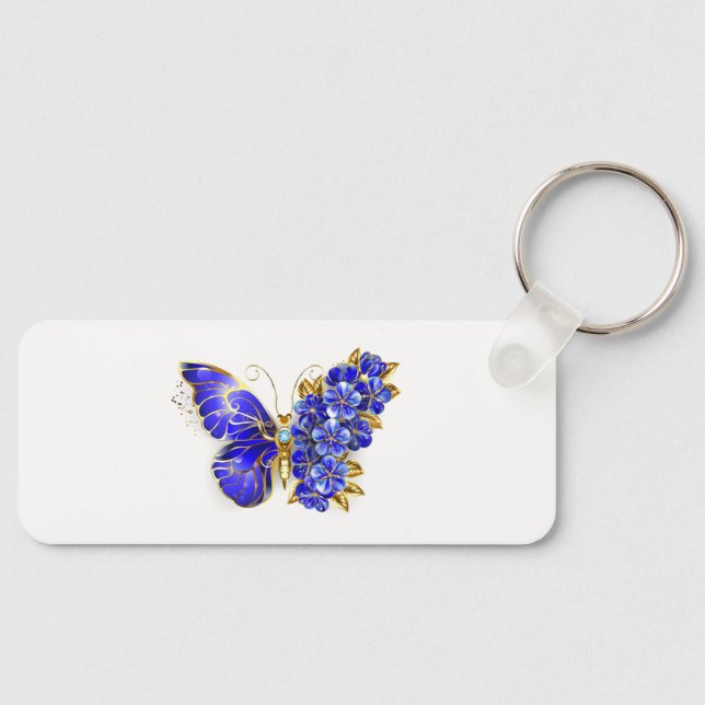 Flower Sapphire Butterfly Keychain (Front)