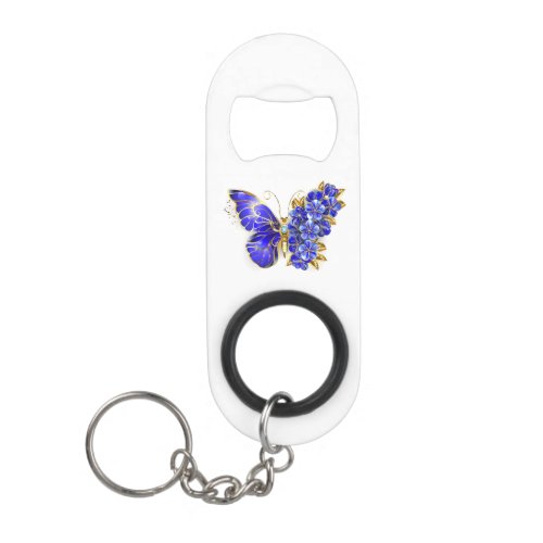 Flower Sapphire Butterfly Keychain Bottle Opener