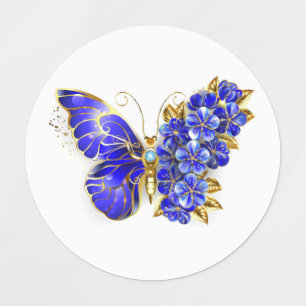 Flower Sapphire Butterfly Kids' Labels