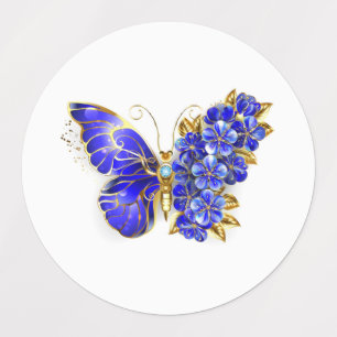 Flower Sapphire Butterfly Kids' Labels