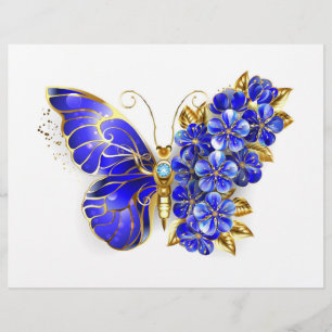Flower Sapphire Butterfly Letterhead