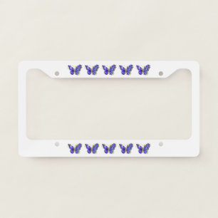 Flower Sapphire Butterfly License Plate Frame