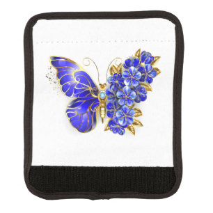 Flower Sapphire Butterfly Luggage Handle Wrap