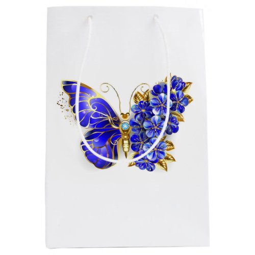 Flower Sapphire Butterfly Medium Gift Bag