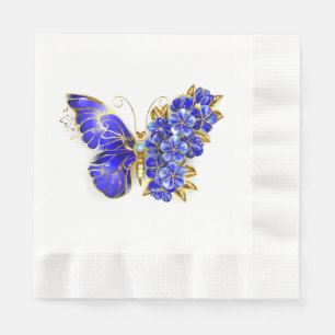 Flower Sapphire Butterfly Napkins