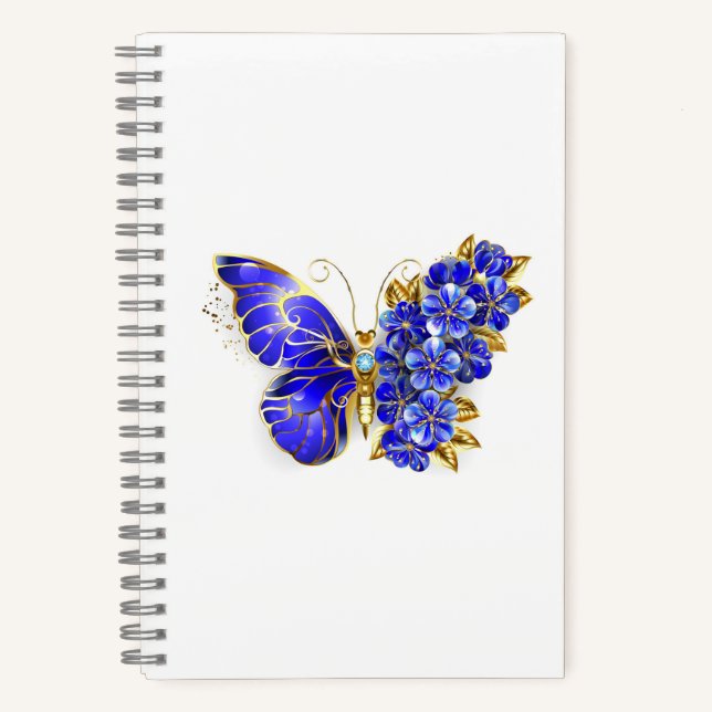 Flower Sapphire Butterfly Notebook (Front)