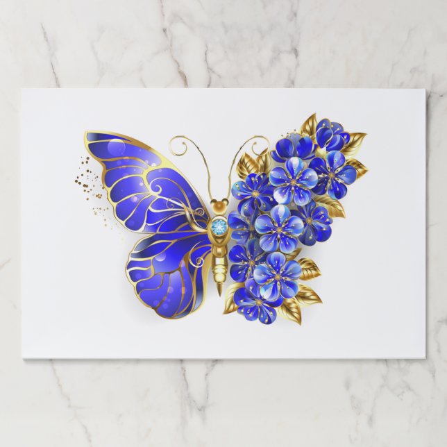 Flower Sapphire Butterfly Paper Pad (Front)