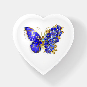 Flower Sapphire Butterfly Paperweight