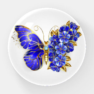 Flower Sapphire Butterfly Paperweight