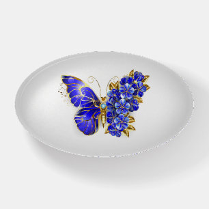 Flower Sapphire Butterfly Paperweight
