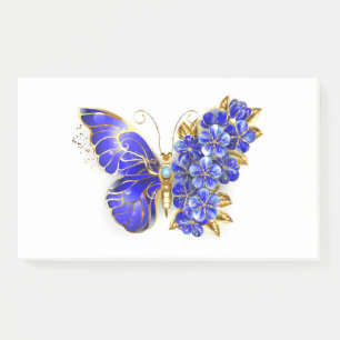 Flower Sapphire Butterfly Post-it Notes