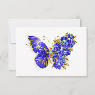Flower Sapphire Butterfly Save The Date