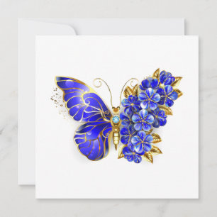 Flower Sapphire Butterfly Save The Date