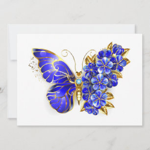 Flower Sapphire Butterfly Save The Date