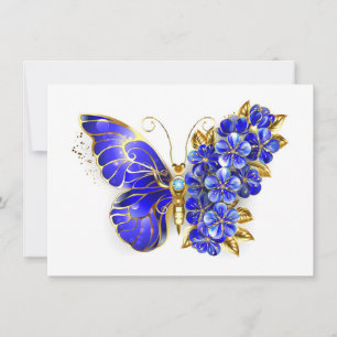 Flower Sapphire Butterfly Save The Date
