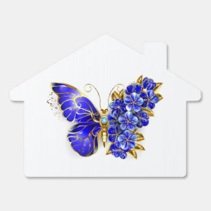 Flower Sapphire Butterfly Sign