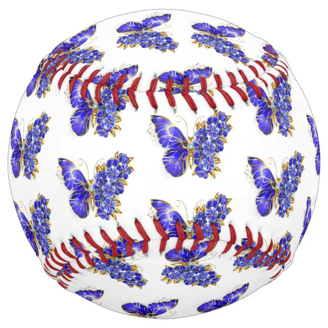 Flower Sapphire Butterfly Softball (Front)