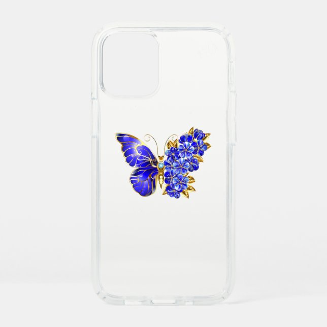 Flower Sapphire Butterfly Speck iPhone 12 Mini Case (Front)