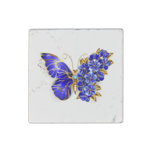 Flower Sapphire Butterfly Stone Magnet