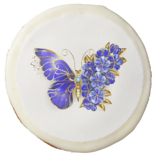 Flower Sapphire Butterfly Sugar Cookie