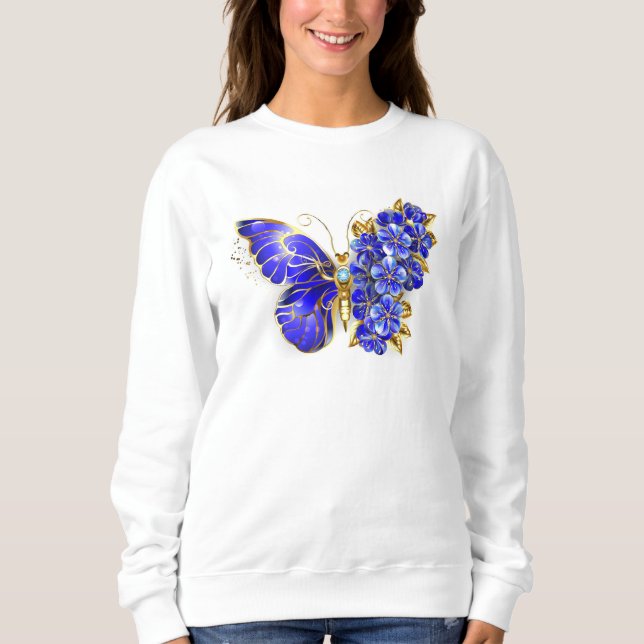 Flower Sapphire Butterfly Sweatshirt (Front)