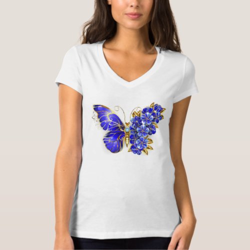 Flower Sapphire Butterfly T_Shirt