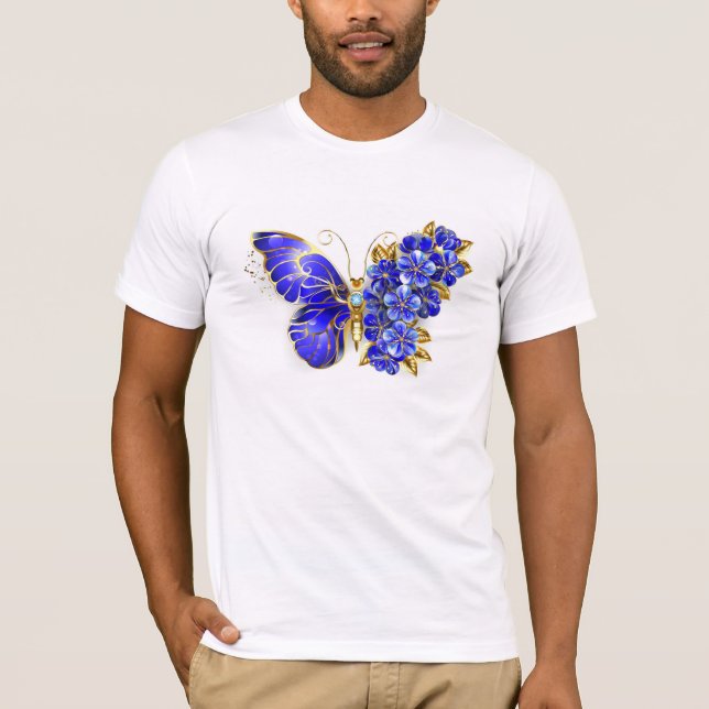 Flower Sapphire Butterfly T-Shirt (Front)