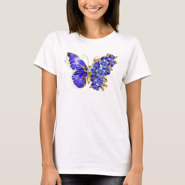 Flower Sapphire Butterfly T-Shirt (Front)