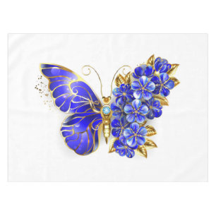 Flower Sapphire Butterfly Tablecloth