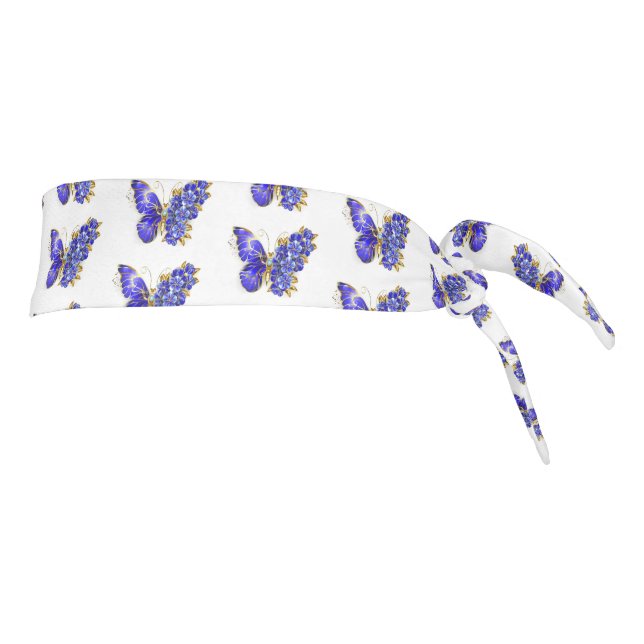Flower Sapphire Butterfly Tie Headband (Rotate 90)