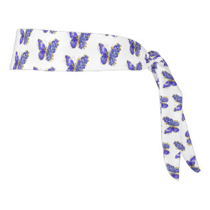 Flower Sapphire Butterfly Tie Headband