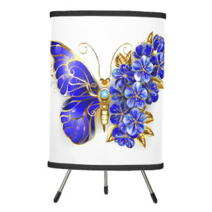 Flower Sapphire Butterfly Tripod Lamp